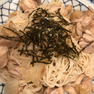 鶏肉でヘルシー♪和風そうめんチャンプルー^_^